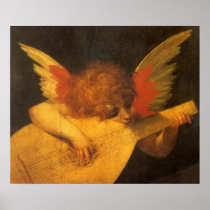 Musician Angel Playing Lute by Rosso Fiorentino Poster