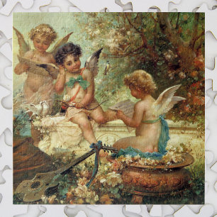 Musician Angels by Hans Zatzka, Victorian Fine Art Jigsaw Puzzle