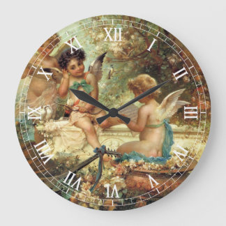 Musician Angels by Hans Zatzka, Victorian Fine Art Large Clock
