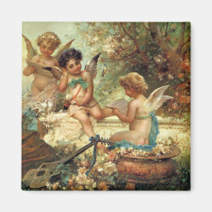 Musician Angels by Hans Zatzka, Victorian Fine Art Magnet