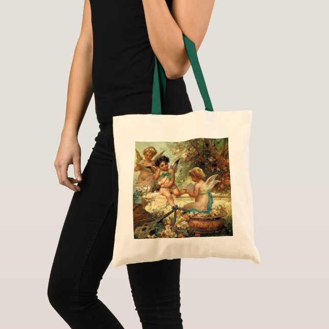 Musician Angels by Hans Zatzka, Victorian Fine Art Tote Bag (Front (Product))