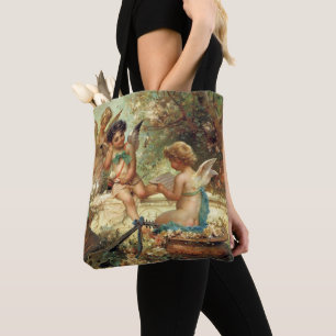 Musician Angels by Hans Zatzka, Victorian Fine Art Tote Bag