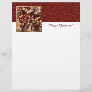 Musician Angels. Fine Art Christmas Letterheads