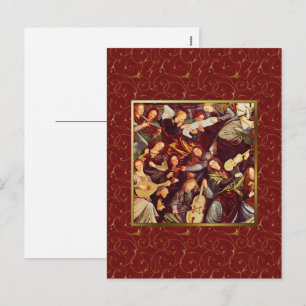 Musician Angels. Fine Art Christmas Postcards