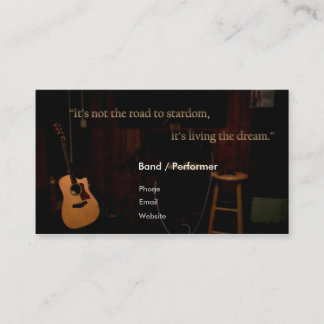 Musician/Band Business Cards! Guitar on stage. Business Card