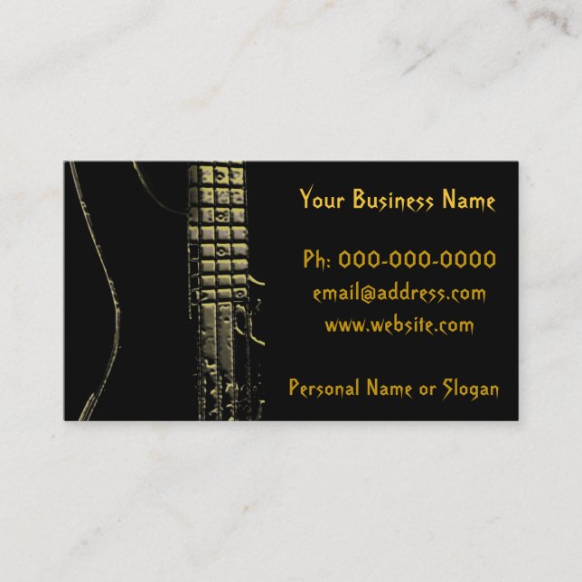 Musician, band, instruments business card (Front)