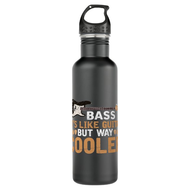 Musician Bass Player Guitarist Gift Bass Guitar 710 Ml Water Bottle (Front)