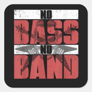 Musician Bassist Gift Idea Bass Guitar Square Sticker
