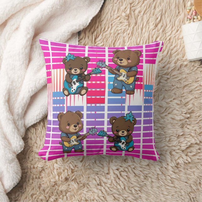 Musician Bears Creating Music Cushion (Blanket)