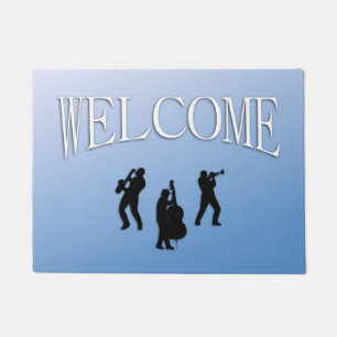 Musician Blue Welcome Doormat