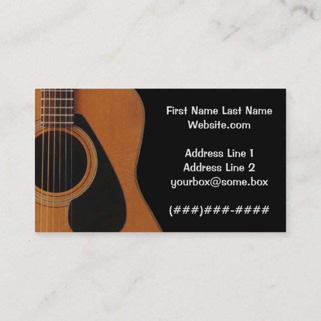Musician Business Card (Back)