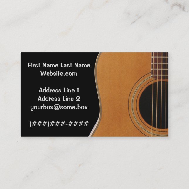 Musician Business Card (Back)