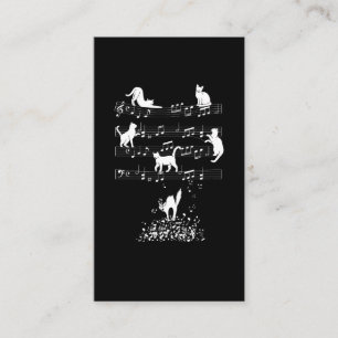Musician Cat Lover Funny Music Notes Business Card