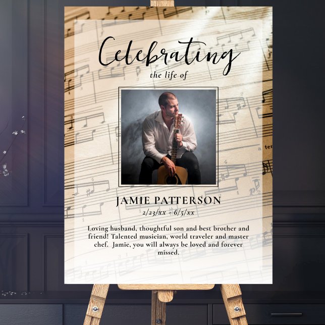 Musician Celebration of Life Custom Photo, Funeral Poster (Creator Uploaded)
