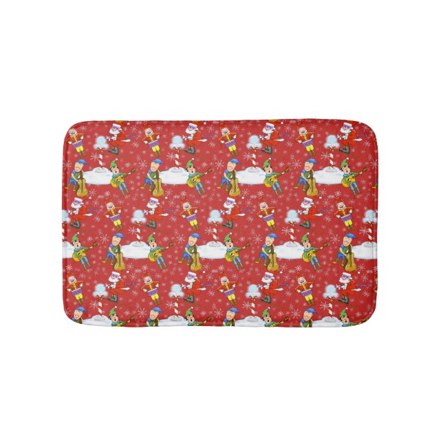 Musician Christmas Elves Bath Mat (Front)
