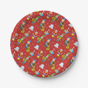 Musician Christmas Elves Paper Plates