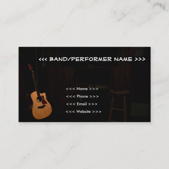 Musician Customisable Business Cards! (Guitar) Business Card (Front)