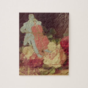 Musician Elegant classic floral vintage design Jigsaw Puzzle