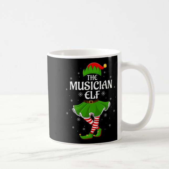 Musician Elf Christmas Family Girls Women Elf Squa Coffee Mug (Right)