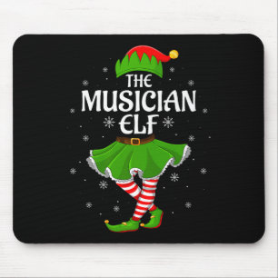 Musician Elf Christmas Family Girls Women Elf Squa Mouse Mat