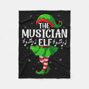 Musician Elf Christmas Girls Women Elf Squad Xmas  Fleece Blanket