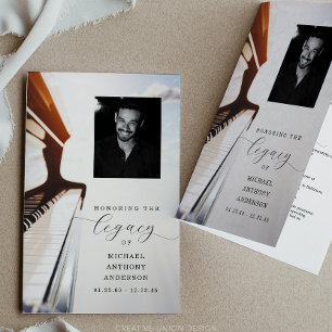Musician Funeral Program Template Piano Flyer