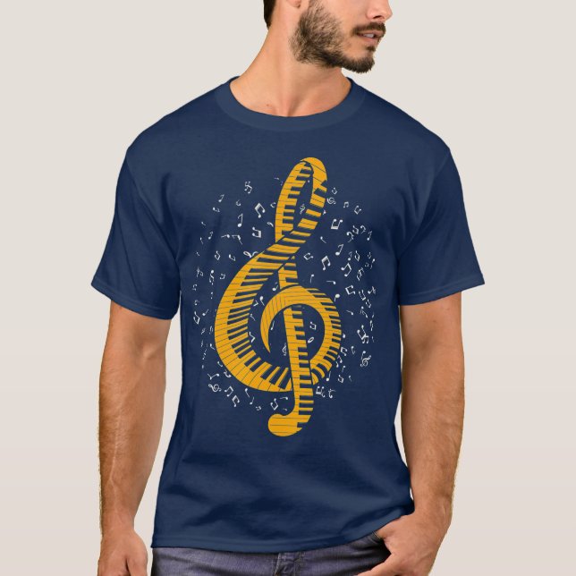 Musician Gift Idea Music Notes Musical Piano T-Shirt (Front)