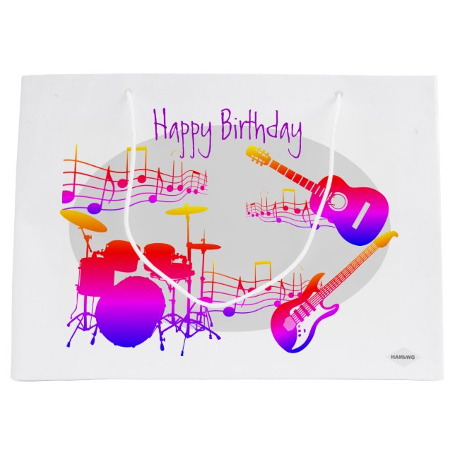 Musician Graphic Gift Bag Design HAMbyWG (Front)