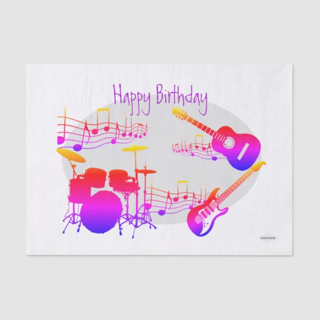 Musician Graphic Gift Tissue Design HAMbyWG Paper (Front)