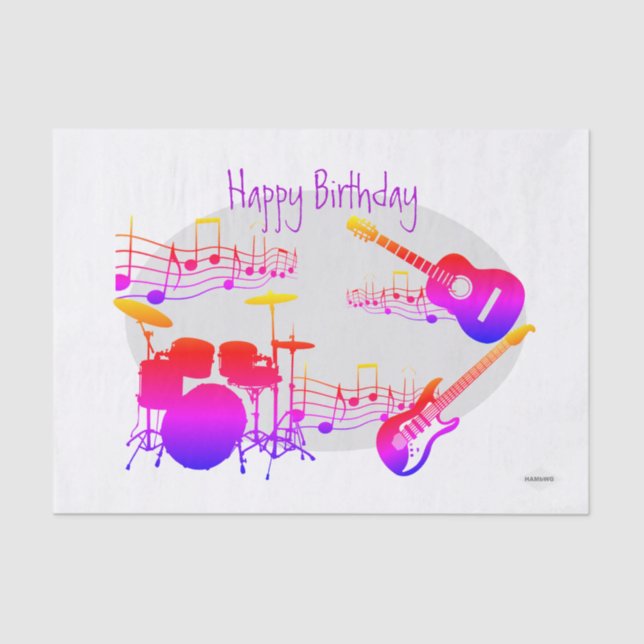 Musician Graphic Gift Tissue Design HAMbyWG Tissue Paper (Front)