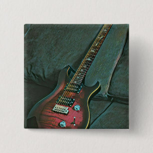 musician guitar lovers gift 15 cm square badge