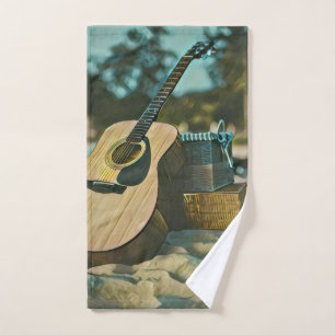 musician guitar lovers gift hand towel