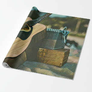 musician guitar lovers gift wrapping paper
