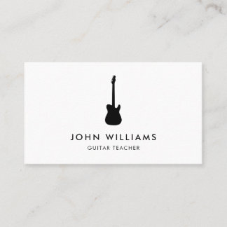 Musician Guitar Minimalist Modern Business Card