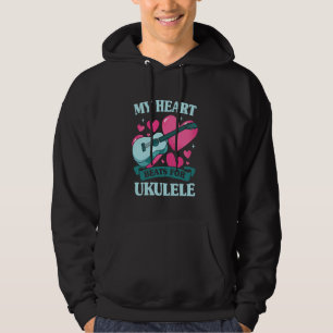 Musician Guitar Ukelele Music My Heart Beats For U Hoodie