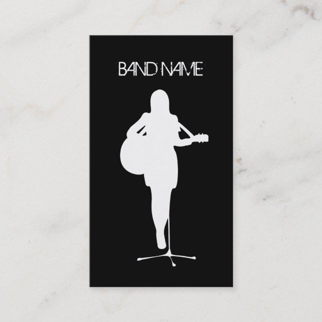 Musician Guitarist Singer Band Artist Female Business Card (Front)