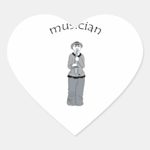 musician heart sticker