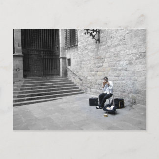 Musician in Barcelona Postcard
