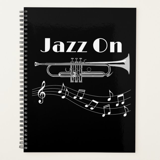 Musician Jazz On Trumpet Player Planner (Front)