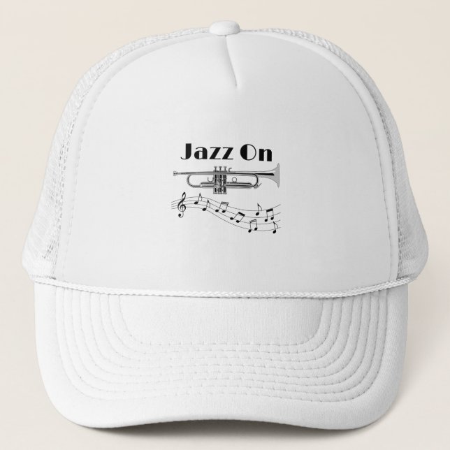 Musician Jazz On Trumpet Player Trucker Hat (Front)