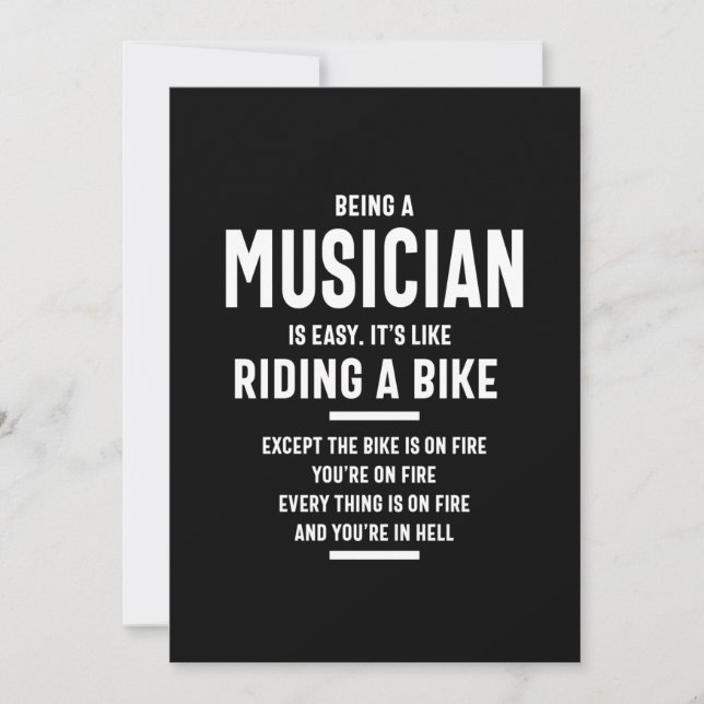 Musician Job Title Gift Thank You Card (Front)