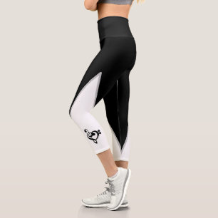 Musician Music Heart - Treble Bass Clef Capri Leggings