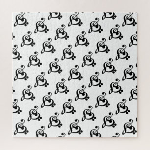 Musician Music Heart - Treble Bass Clef Jigsaw Puzzle