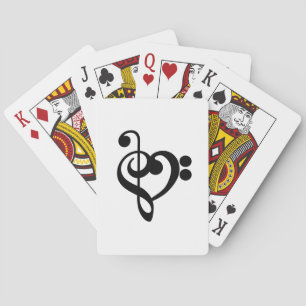 Musician Music Heart - Treble Bass Clef Playing Cards