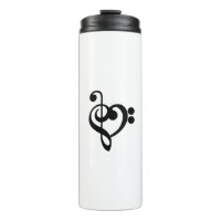 Musician Music Heart - Treble Bass Clef