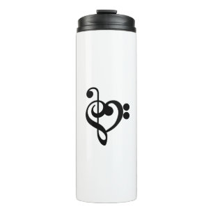 Musician Music Heart - Treble Bass Clef Thermal Tumbler