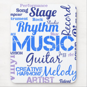 Musician Music Lover Word Cloud  Mouse Mat
