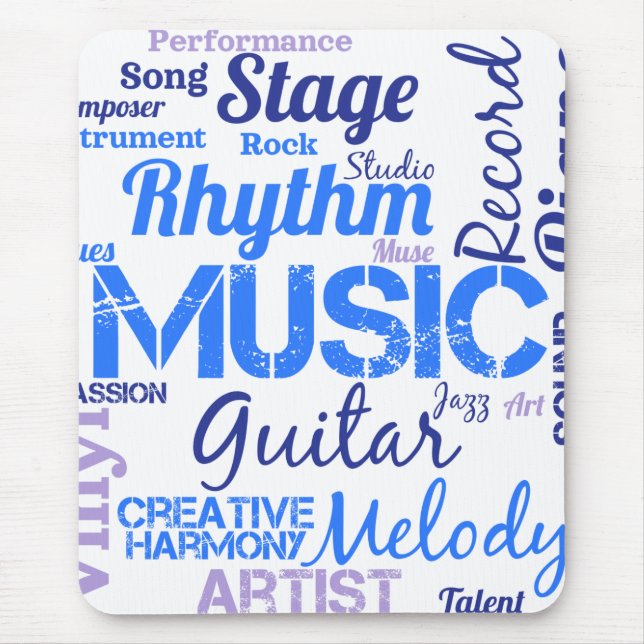 Musician Music Lover Word Cloud  Mouse Mat (Front)