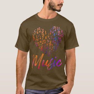 Musician Music Notes Heart Treble Clef Funny Music T-Shirt