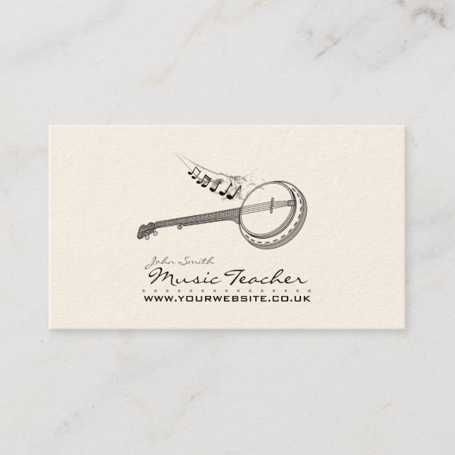 Musician/Music Teacher (Banjo) v2 Business Card (Front)